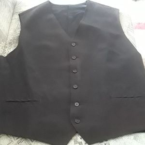 Hand-tailored black Extra large buttoned vest